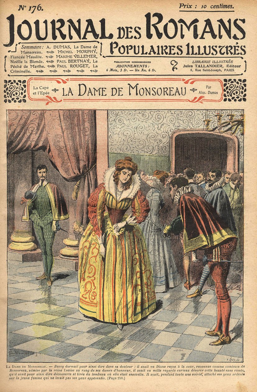 Diane, recognized as Countess of Monsoreau, was awarded to the court. Illustration of 