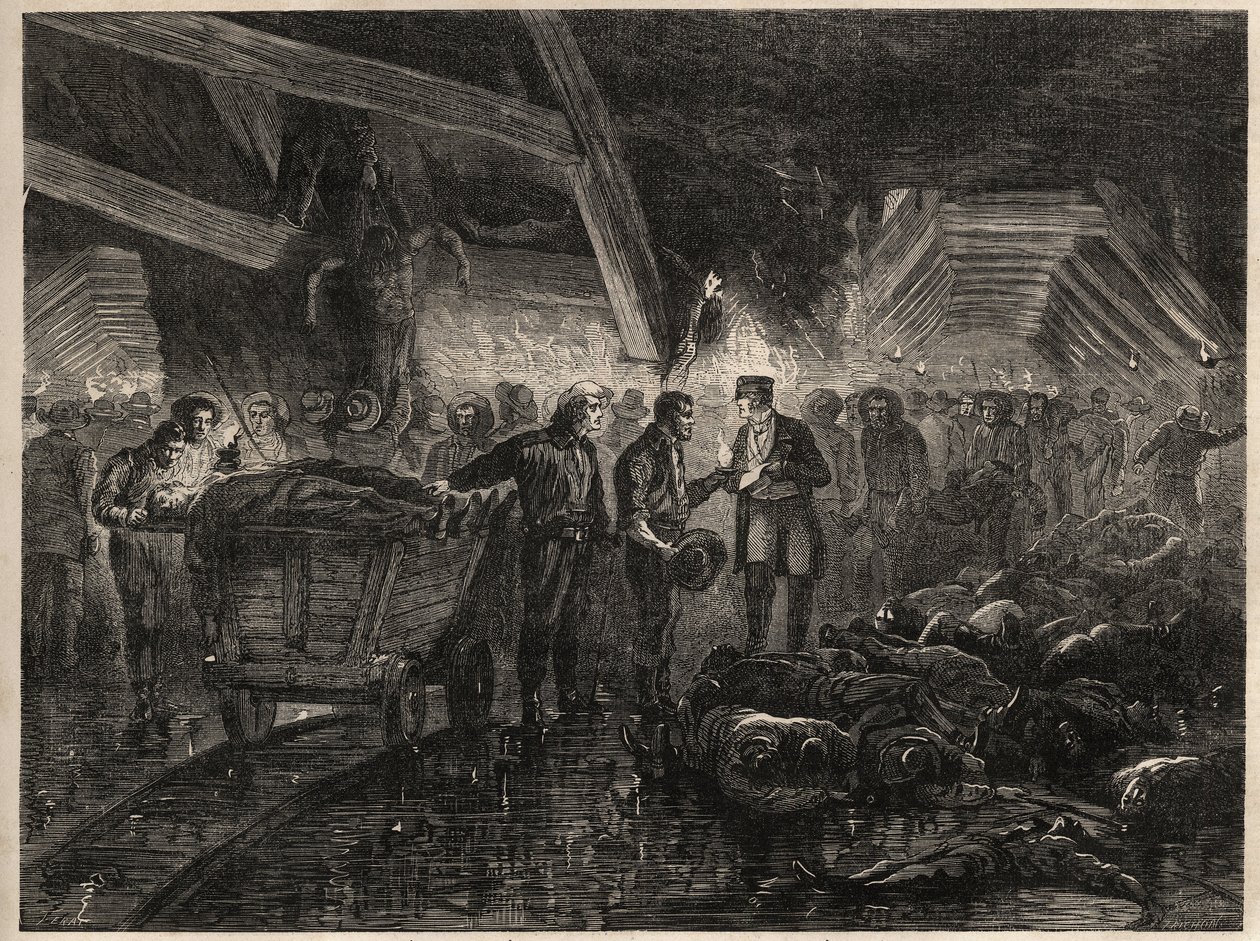 Disaster of the Besseges Mines - Floods by Unknown artist
