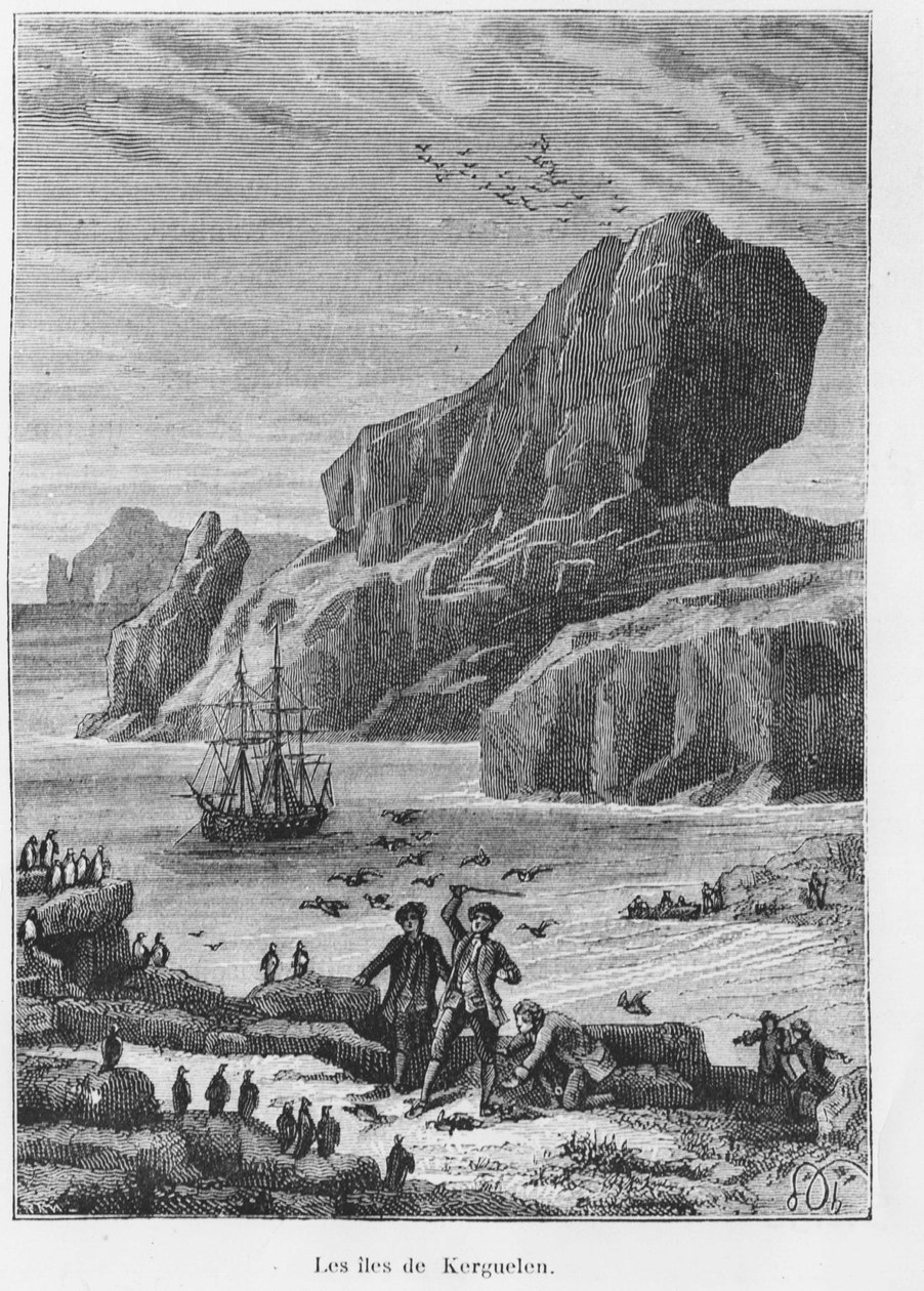 Discoveries and explorations: the islands of Kerguelen - in Les voyageurs du 18th et 19th century, by Jules Verne, ed. Hetzel et Cie, Paris. by Unknown artist