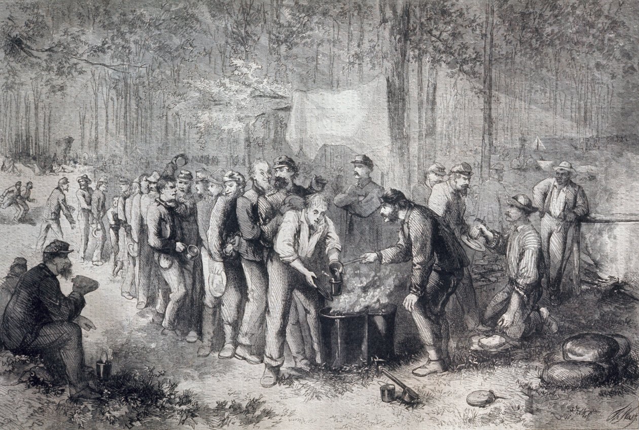 Distributing Rations to North American Military Unit, United States of America, American Civil War by Unknown artist