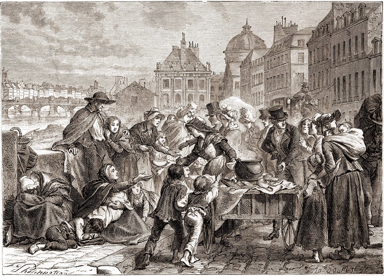Distribution of food to hungry peasants around 1820 - in 