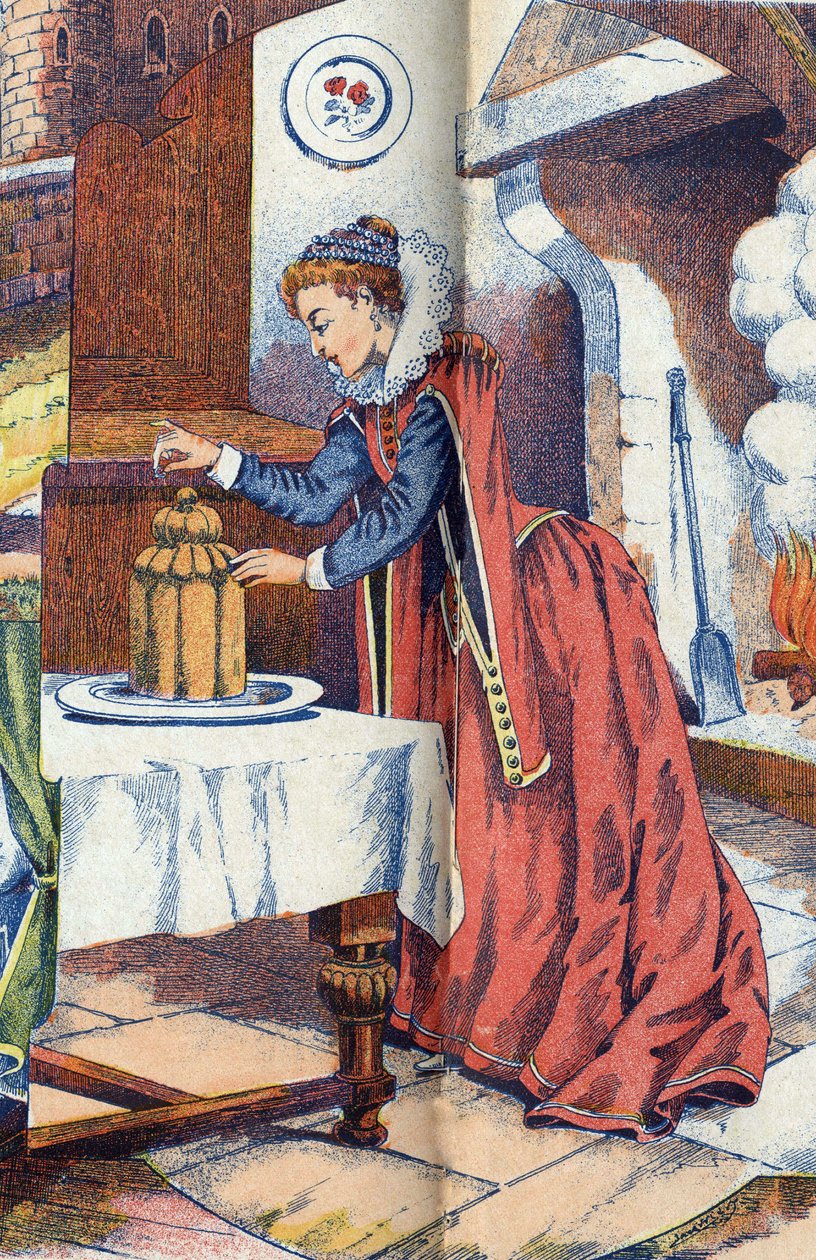Donkey Skin Drops His Ring into the Cake. Illustration for 
