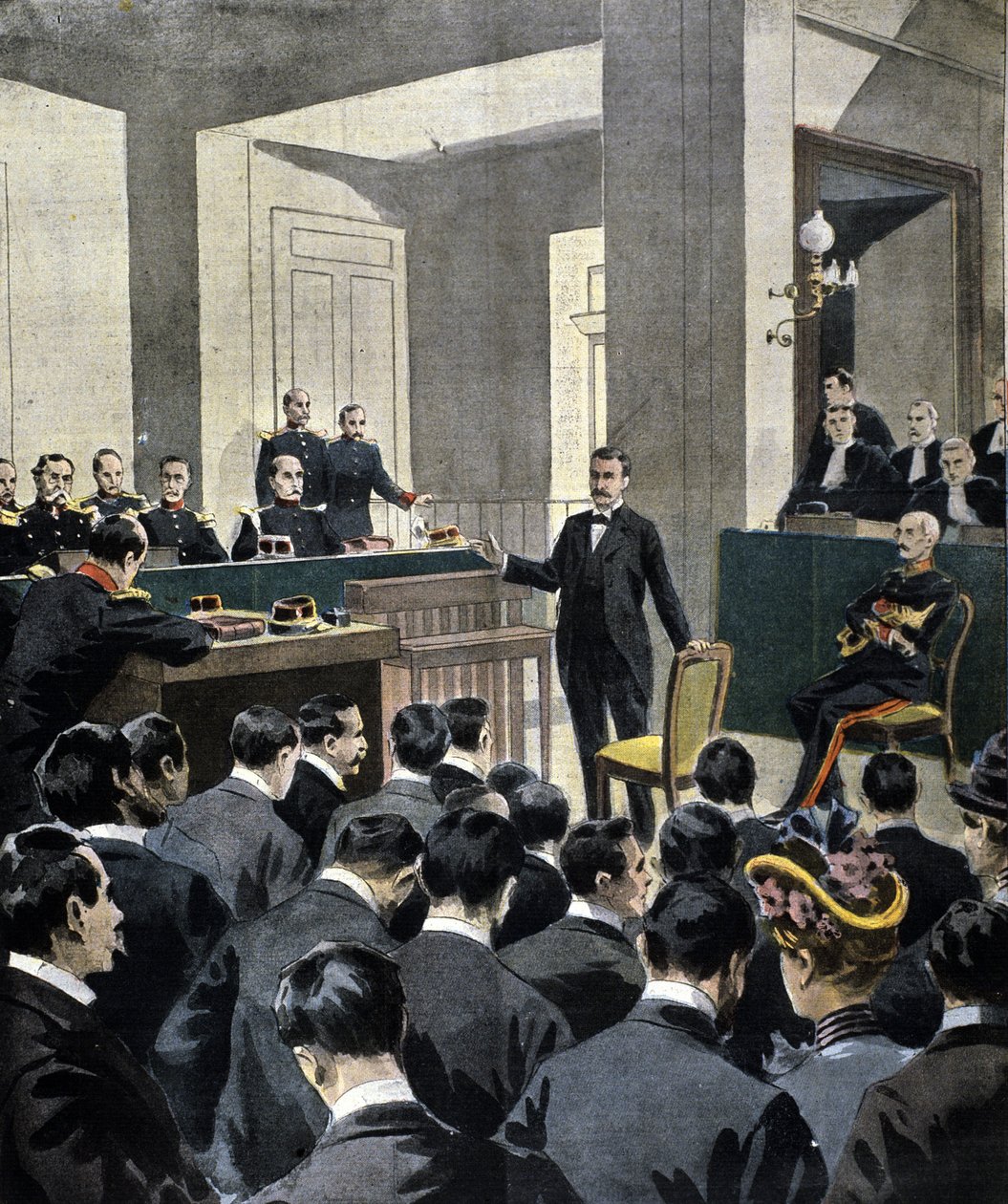 Dreyfus case: testimony of Lieutenant-Colonel Georges Picquart (1854-1914) at the trial of writer Emile Zola (following the letter J
