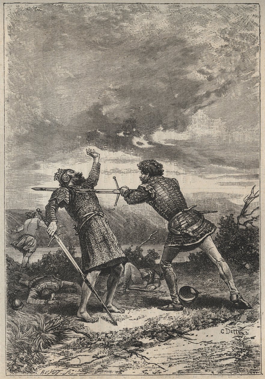 Duel and death of Oak Torquil (illustration for 
