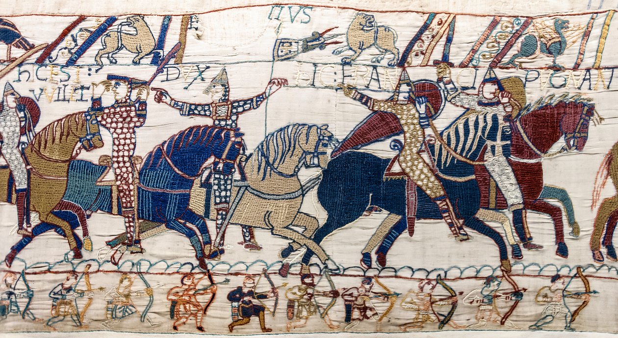Duke William shows face to his army, Bayeux Tapestry by Unknown artist
