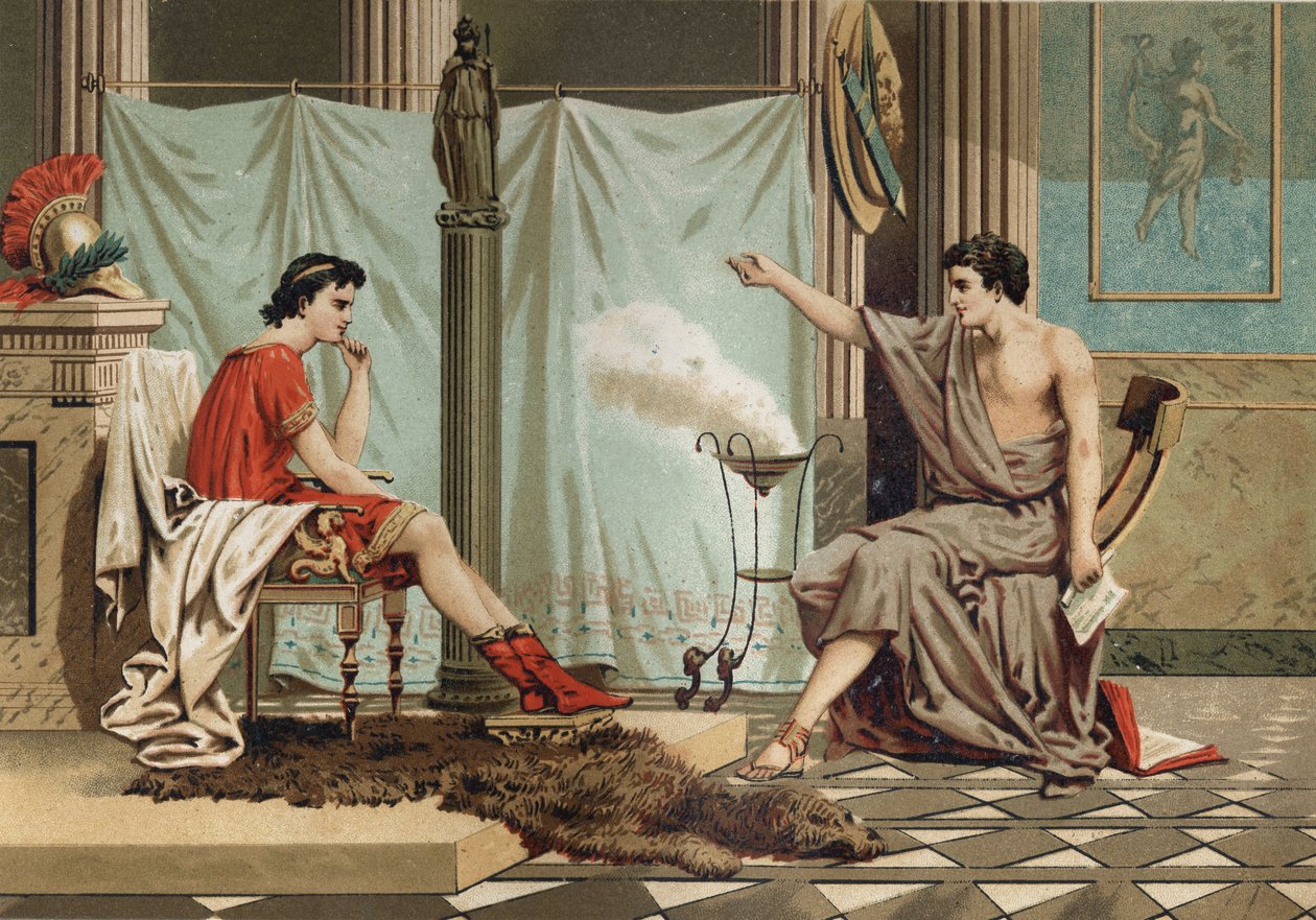 Education of Alexander the Great (356 - 323 BC) by Aristotle (384 - 322 BC) by Unknown artist
