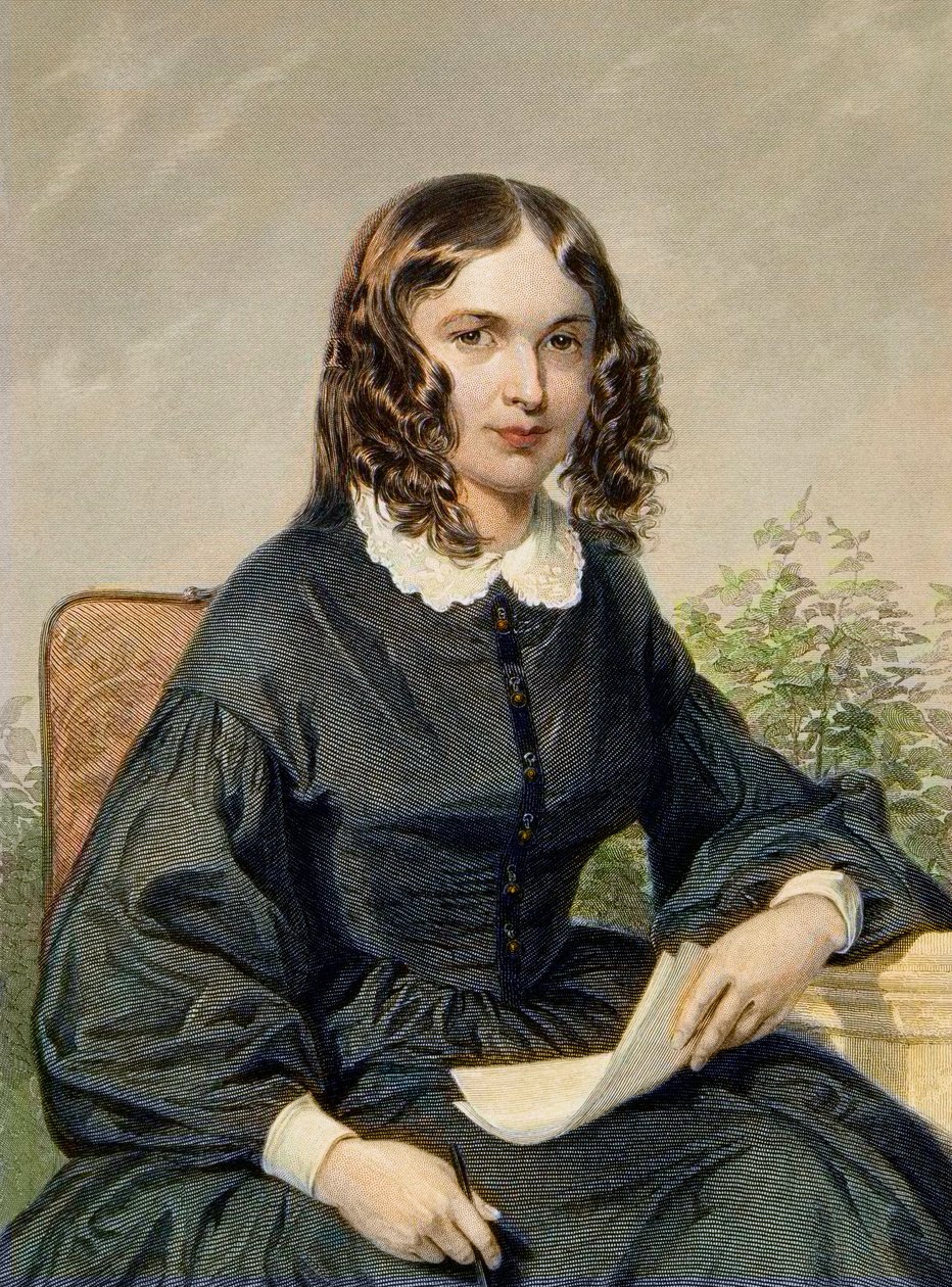 Elizabeth Barrett Browning, English poet by Unknown artist