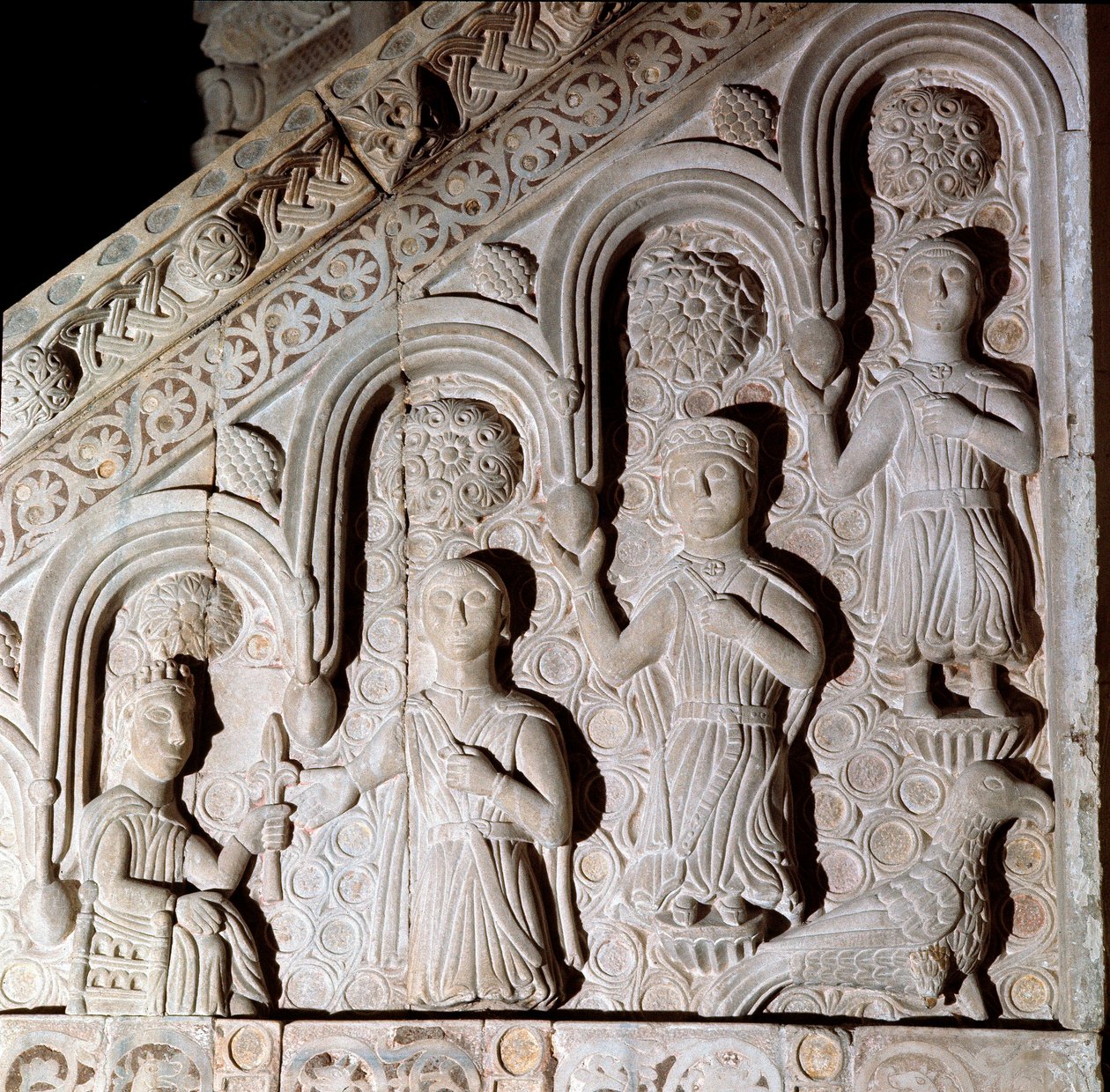 Emperor Frederic II of Hohenstaufen with His Family, Bas Relief, 13th Century, Bitonto Cathedral by Unknown artist