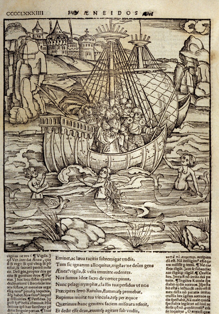 Aeneid by Virgil: Aeneas and His Companions Crossing a Sea Full of Sirens by Unknown artist