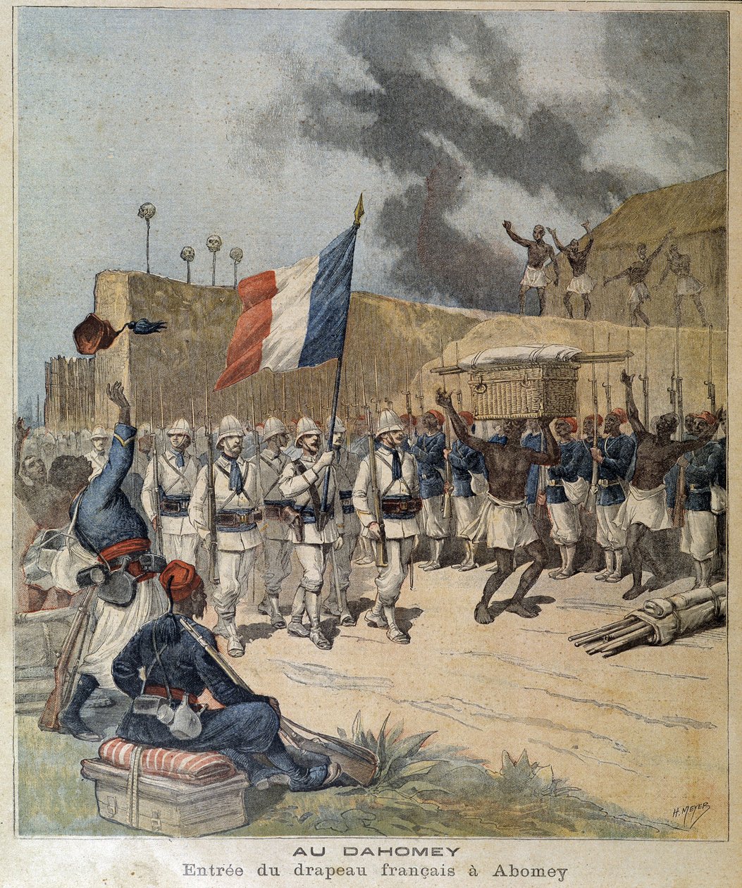 Entrance of the French Flag at Abomey (Dahomey = Benin Today) - Cover 