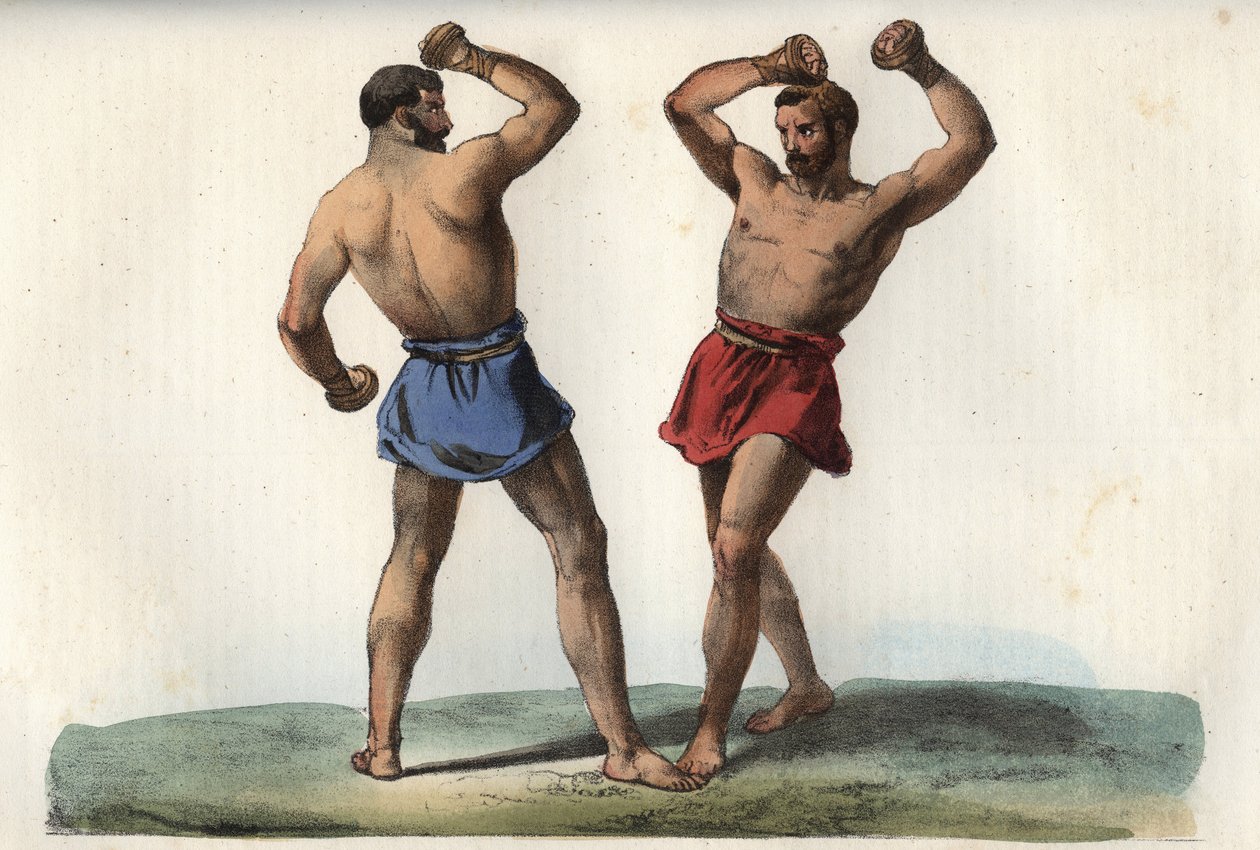Etruscan Boxers - engraving from 