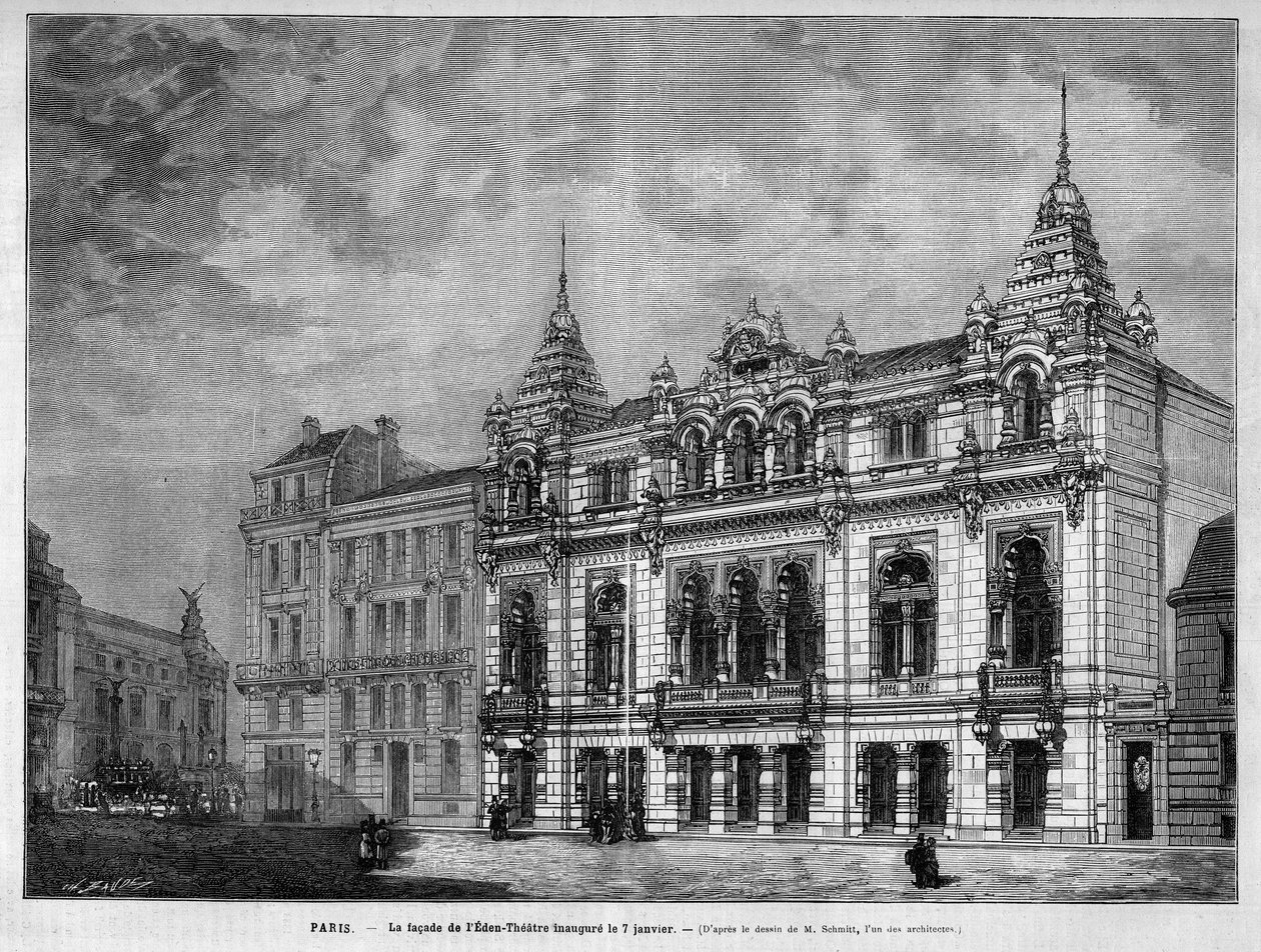Facade of the Eden Theatre 7 rue Boudreau in Paris opened on January 7 by Unknown artist
