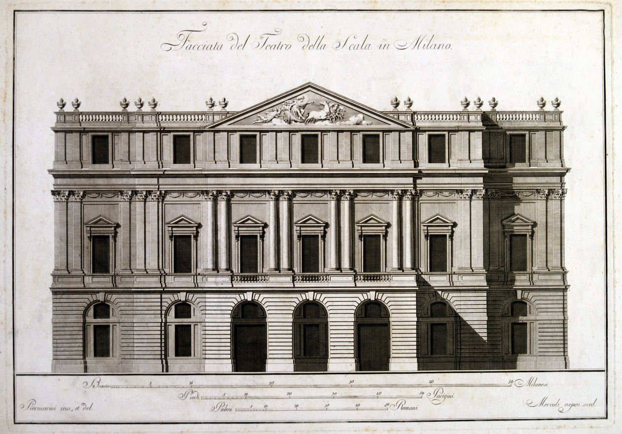 Facade of the Theatre alla Scala in Milan by Unknown artist