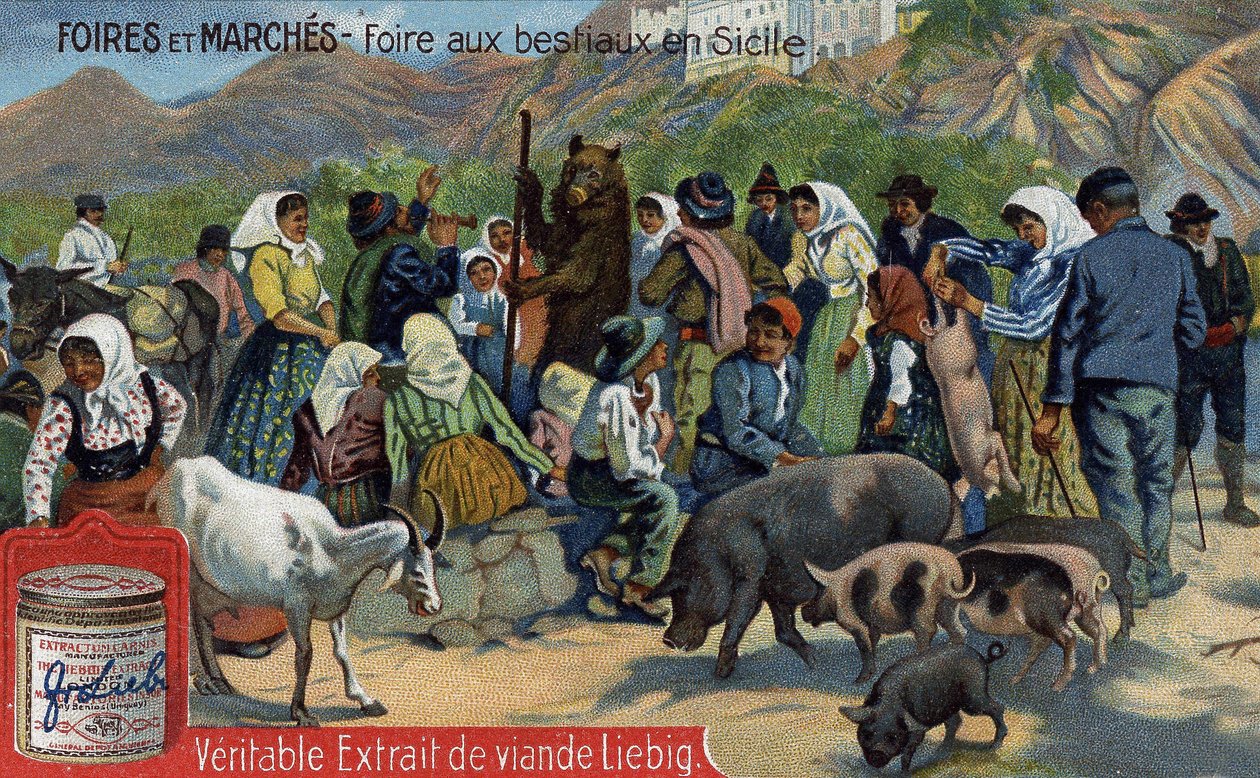 Fairs and markets: cattle fair in Sicily by Unknown artist