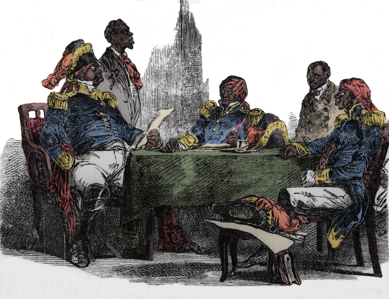 Faustin Soulouque (1782-1867) dit Faustin I, Emperor of Haiti from 1847 to 1859, represented at a meeting Engraving from 