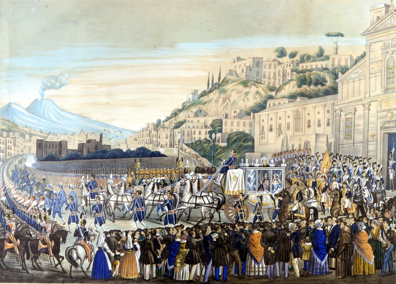 Ferdinand II and Marie Therese at the Basilica of Piedigrotta by Unknown artist