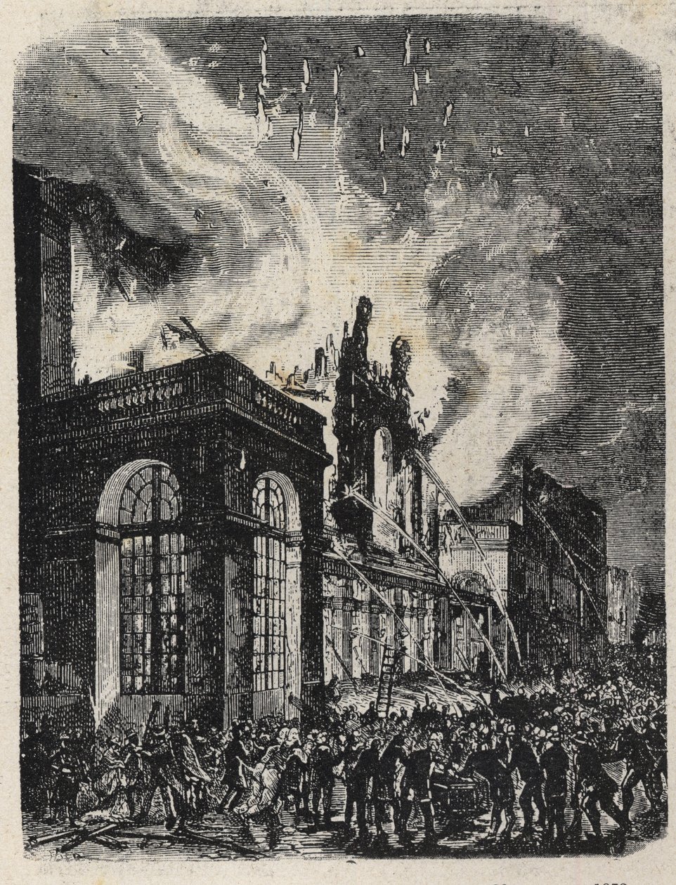 Fire of the Opera de la rue Lepelletier in Paris on October 28 by Unknown artist