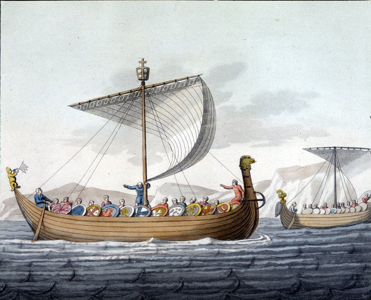 Fleet of William I the Conqueror (1027 - 1087) sailing for England - in 
