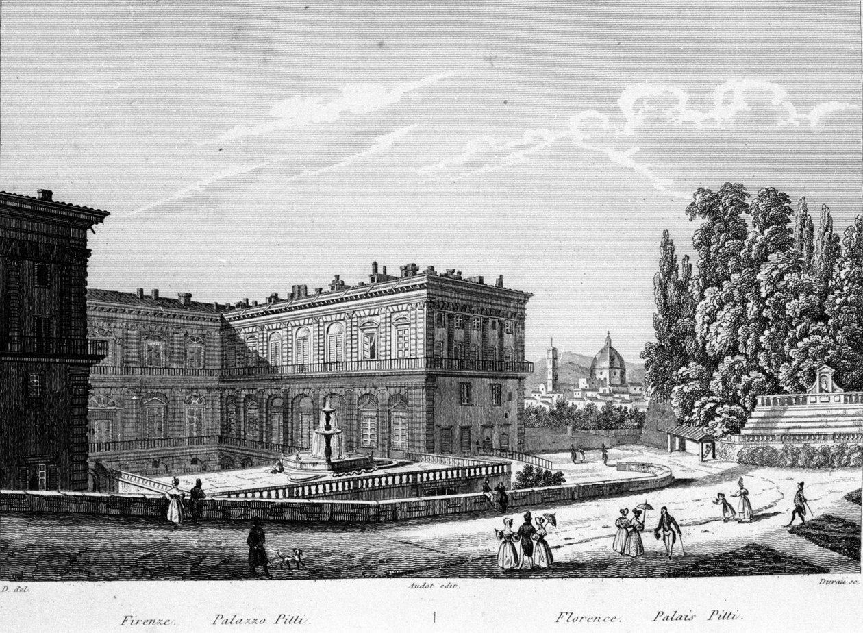 Florence: View of Pitti Palace at the beginning of the 19th century. by Unknown artist