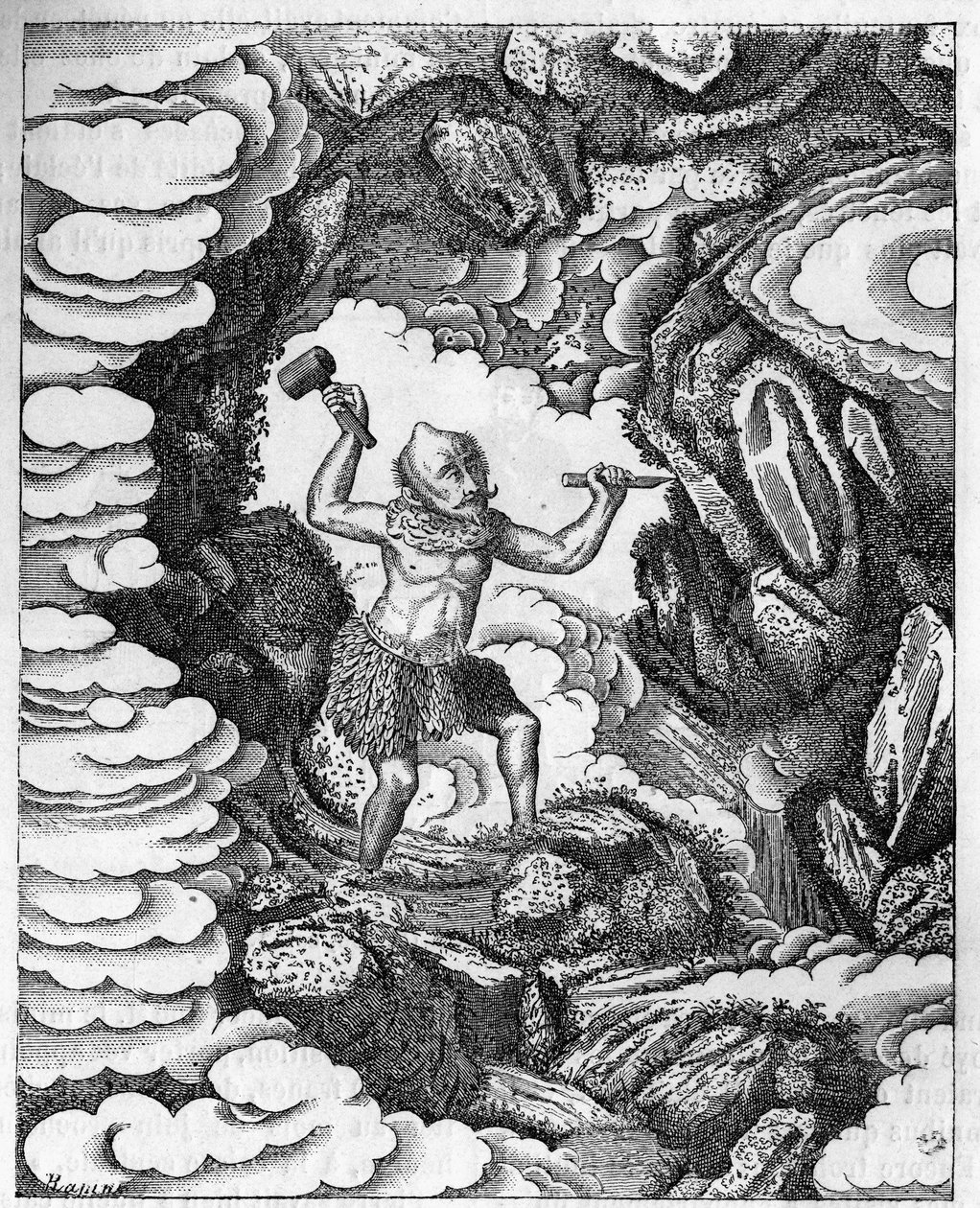 Formation of the Worlds: The Chinese God Pan-Kou-Che Carving the Earth