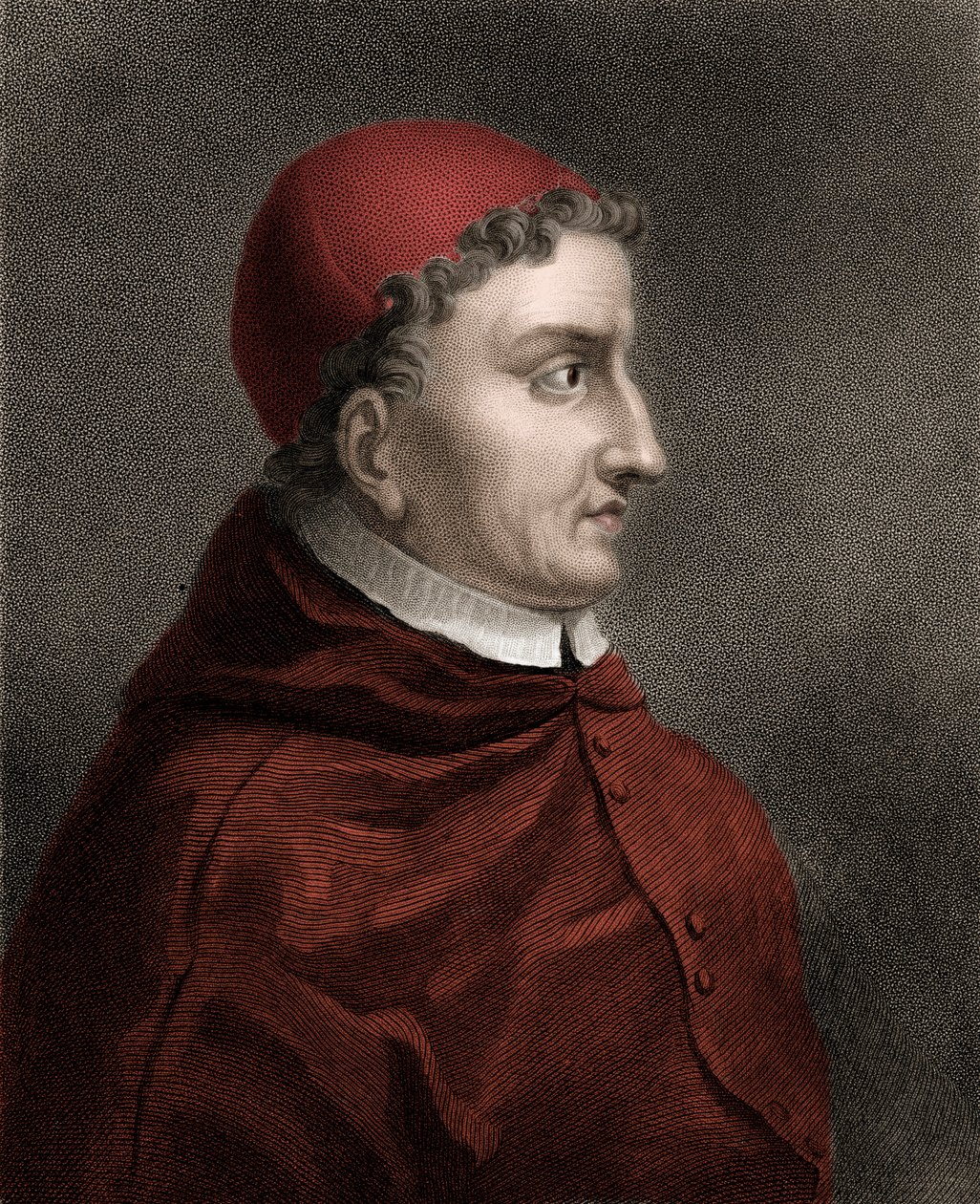 Portrait of Francisco Jimenez de Cisneros, cardinal, religious reformer and Spanish statesman - Engraving of the 19th century by Unknown artist