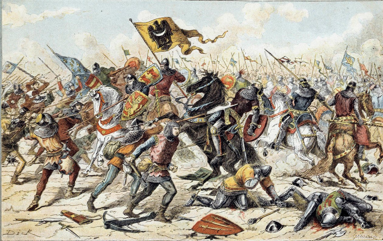 Franco-English War (1202-1214): The Battle of Bouvines on 27/07/1214 by Unknown artist