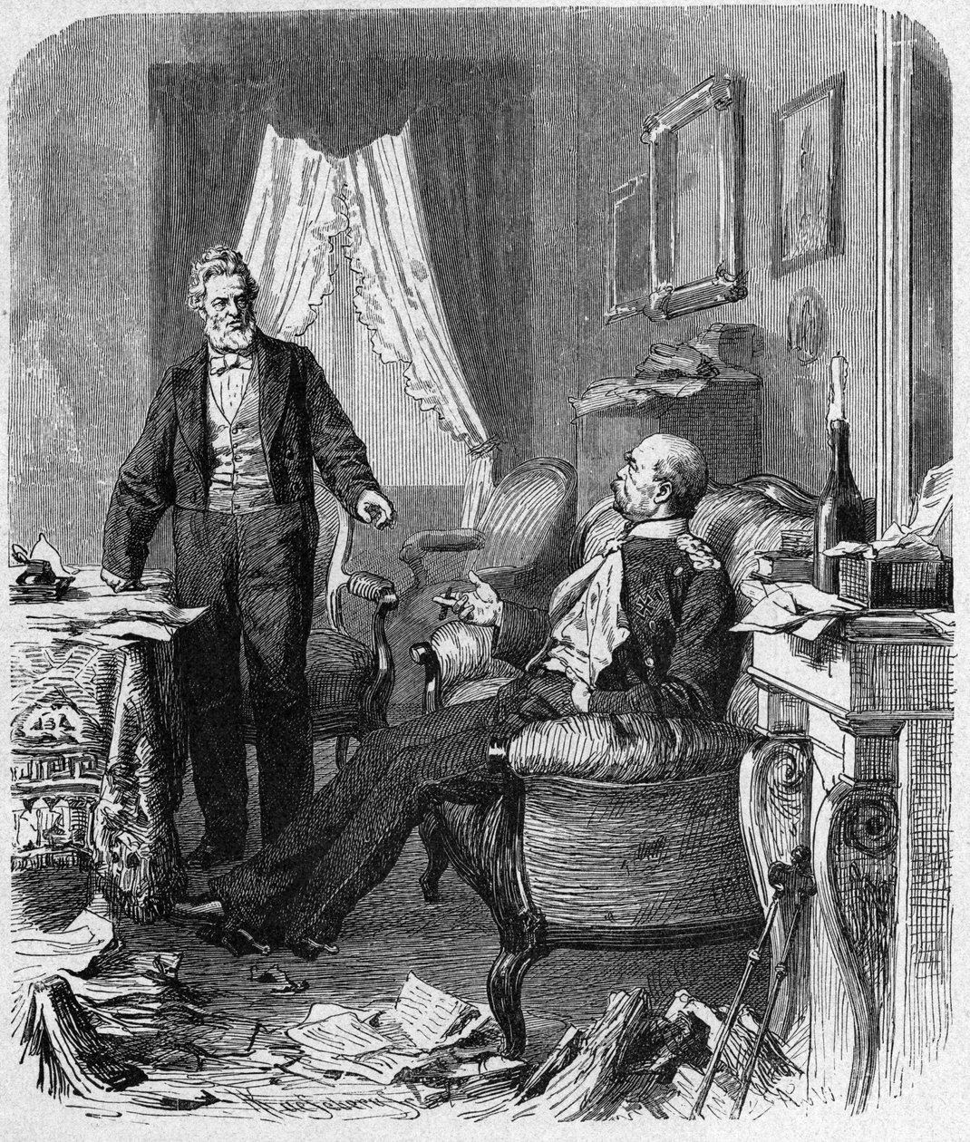 Franco-Prussian War (1870-1871) interview between Count Bismarck and M. Jules Favre, September 1870 - political interview between Chancellor Bismarck (1815-1898), Jules Favre (1809-1880) in Versailles in Madame Jesse