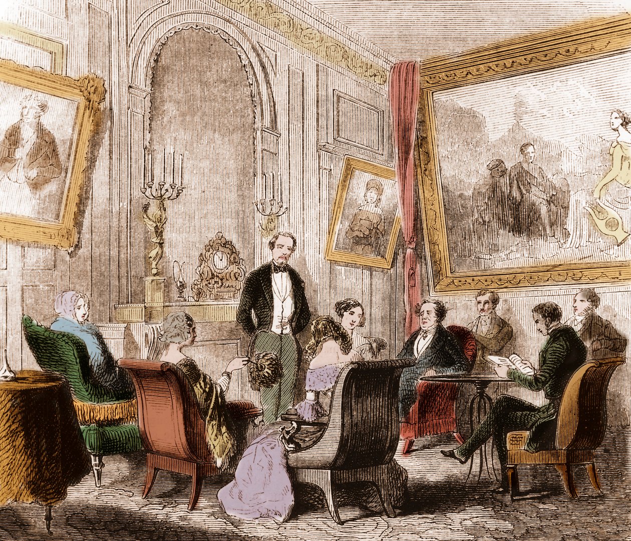 Francois Rene de Chateaubriand (1768-1848), French writer and politician, reading the 