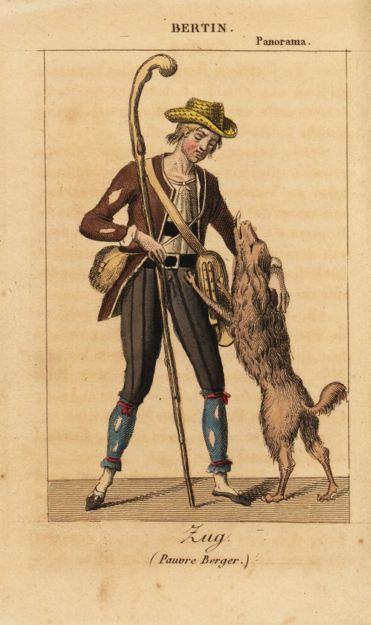 French actor Bertin as Zug in the historical melodrama Poor Shepherd by Daubigny, Carmouche and Hyacinthe at the Theatre du Panorama Dramatique by Unknown artist