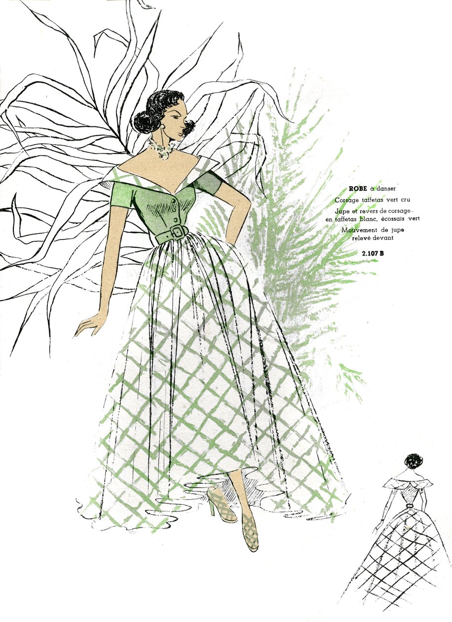 French Fashion, Dance Dress Design for Late 1940s by Unknown artist