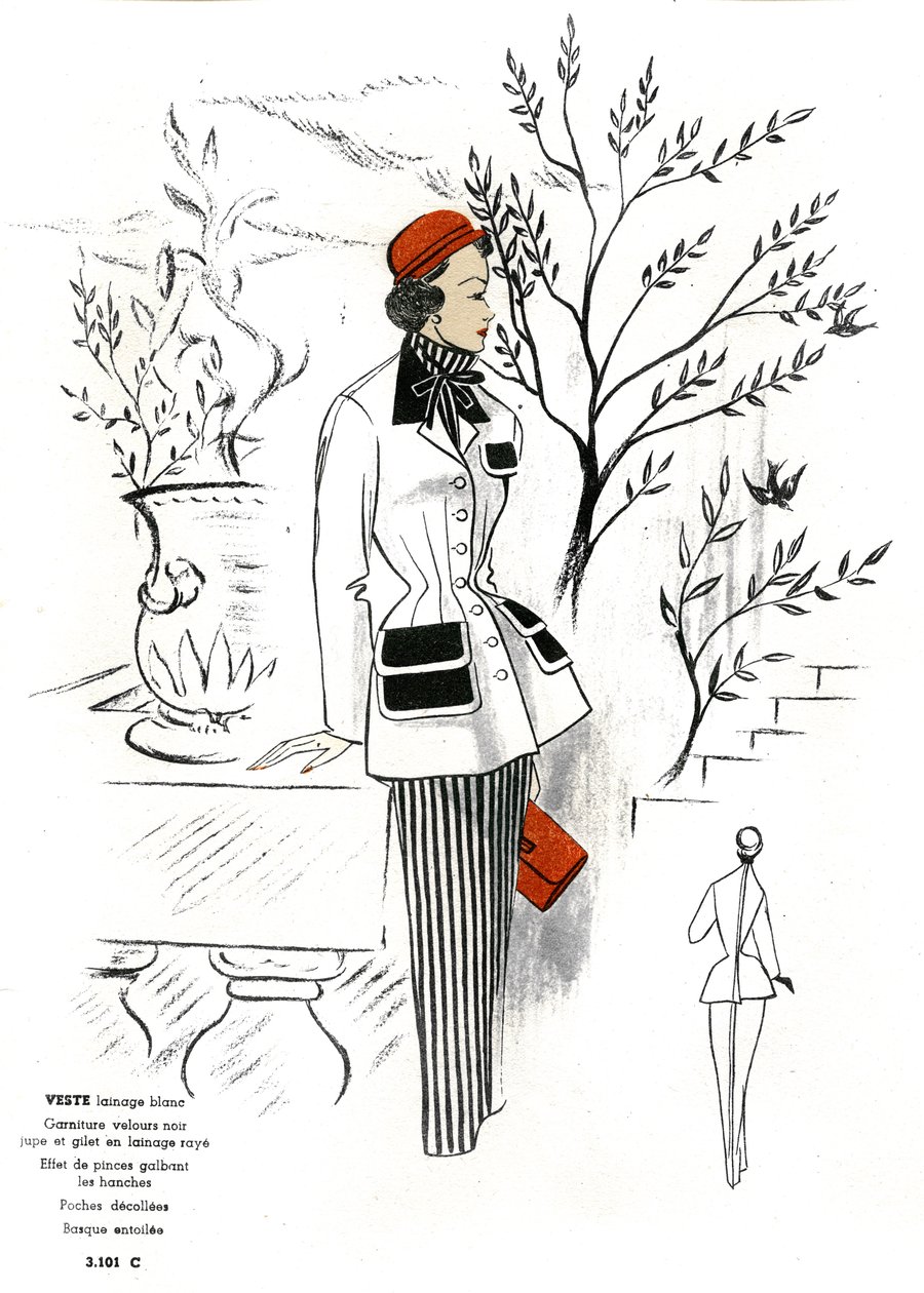 French Fashion, Wool Outfit Design by Unknown artist