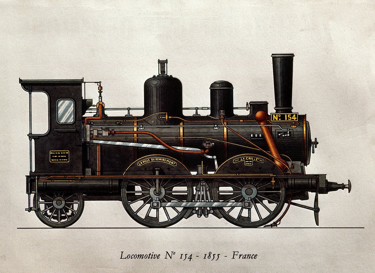 French train: Locomotive Numero 154 of 1855 by Unknown artist