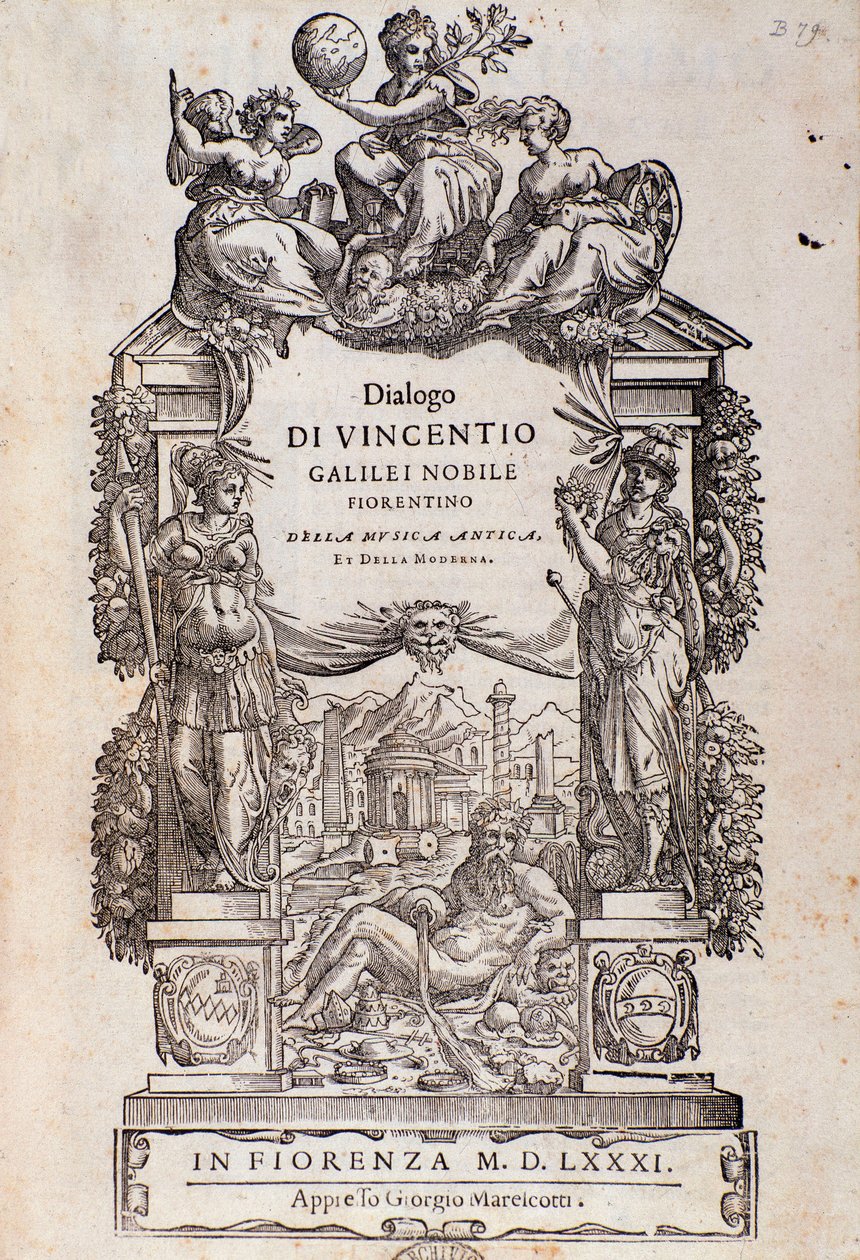 Frontispiece from Dialogo della musica antica e della moderna by Vincenzo Galilei by Unknown artist