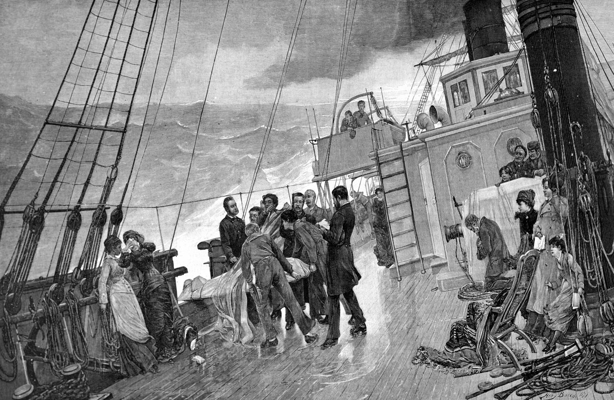 Funeral at sea. 1890 by Unknown artist