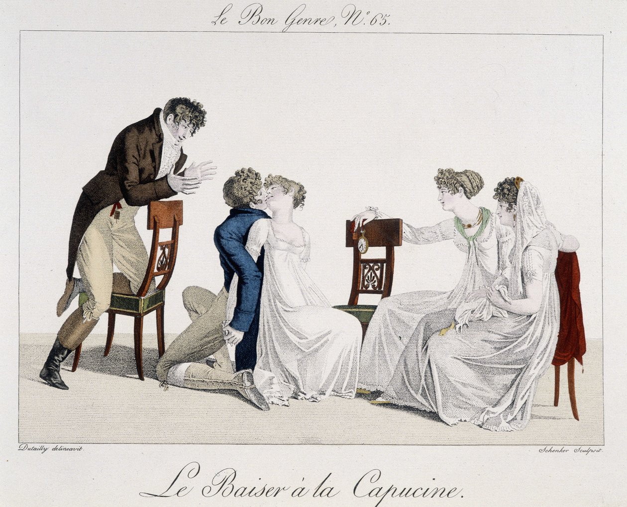 Game: The Capuchine Kiss - in The Good Genre, No. 65, early 19th century by Unknown artist