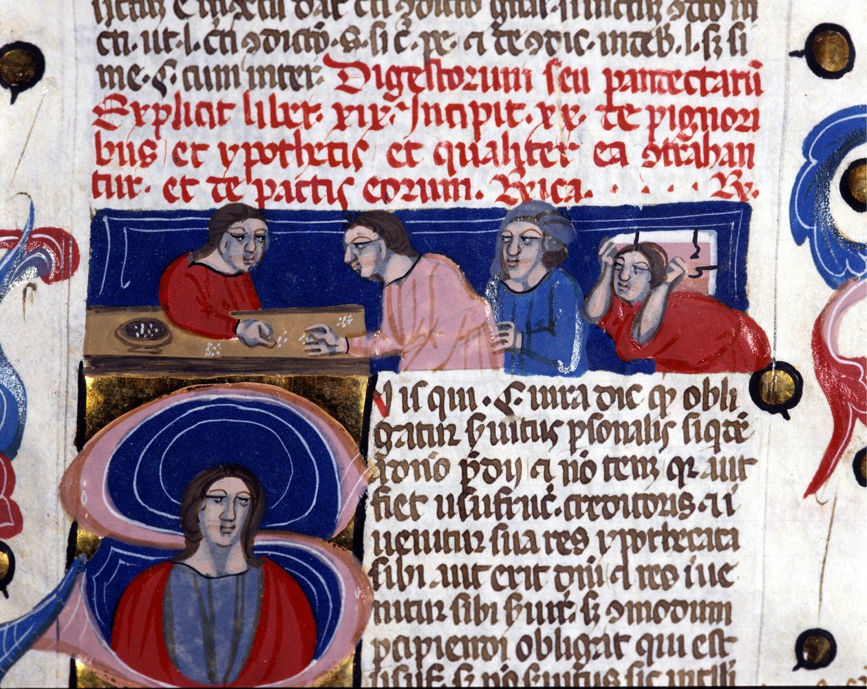Games of dice (gioco dei dadi) manuscript from the 14th century Biblioteca Nazionale Braidense, Milan by Unknown artist