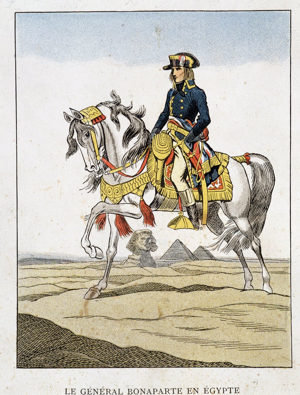 General Bonaparte in Egypt, a Portrait Riding in Front of the Pyramids and the Sphinx by Unknown artist