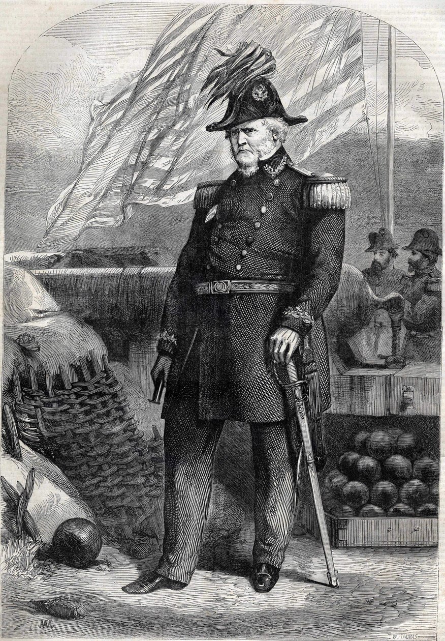 General Winfield Scott (1786-1866). Engraving of 1860 by Unknown artist