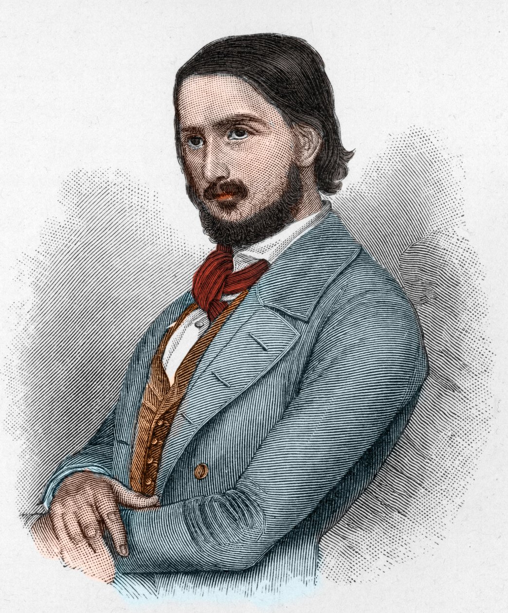 Georg Friedrich Rudolph Theodor Herwegh, German poet, revolutionary and translator by Unknown artist