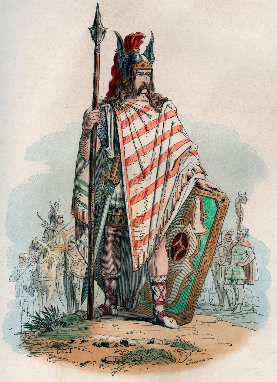 German Chief (the German Barbarians) - Engraving from 1868 in 