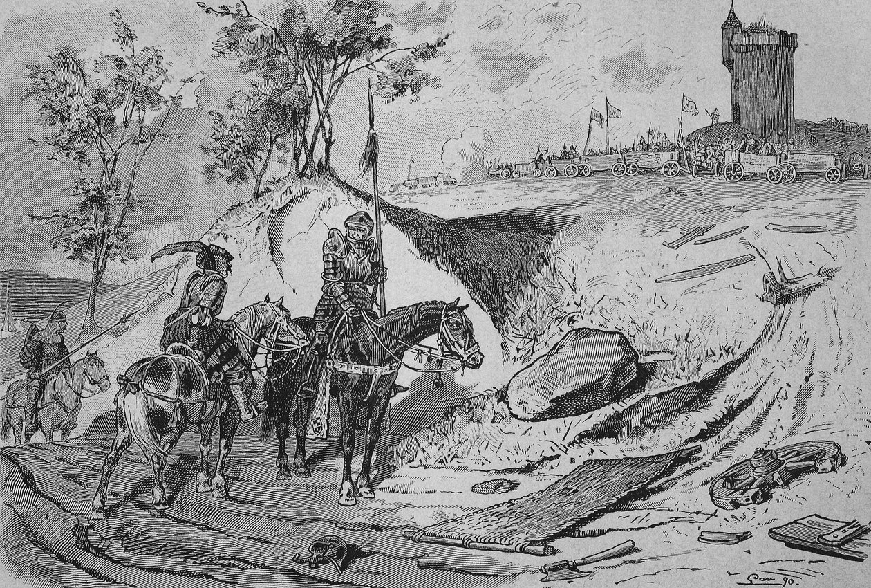 German Peasants War: Carriages of Farmers in Koenigshofen by Unknown artist