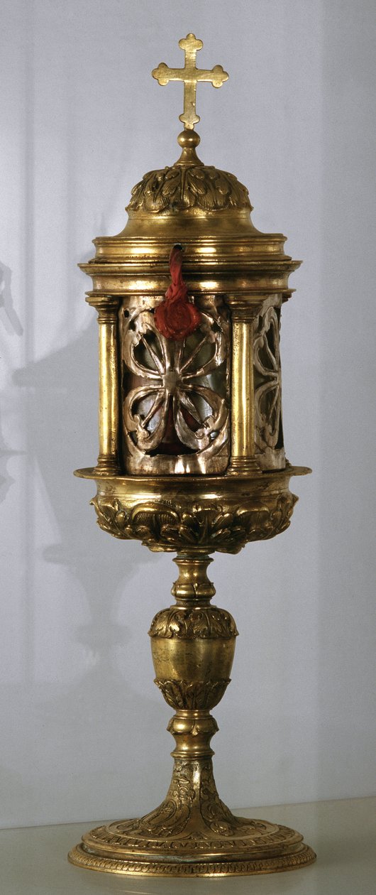 Gold copper ciborium by Unknown artist