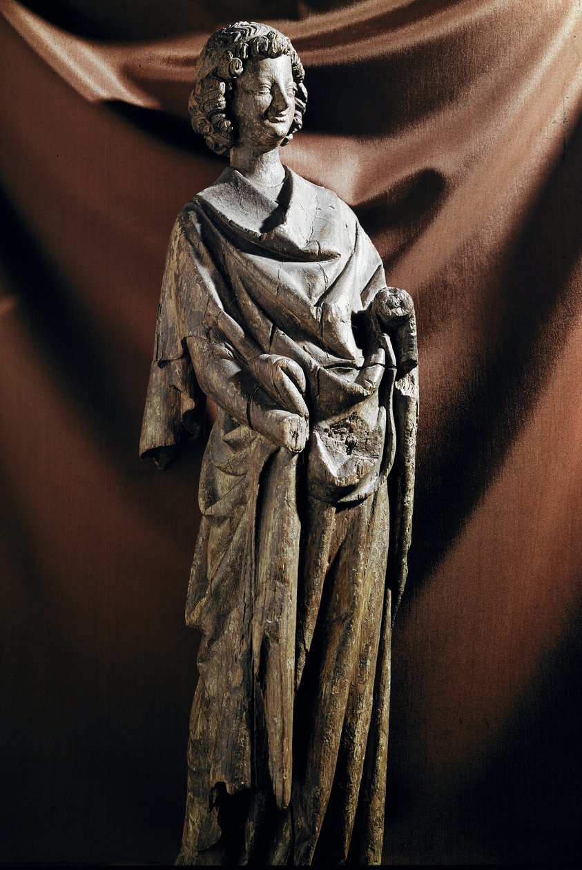 Gothic Art: Angel. Wood sculpture. 13th century. Paris, Louvre Museum by Unknown artist