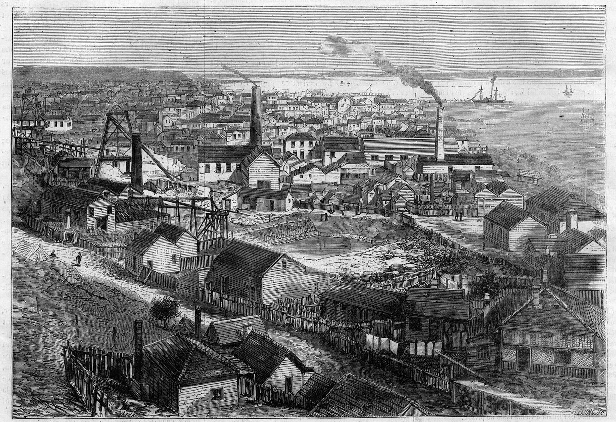Grahamstown Gold Mines in New Zealand by Unknown artist