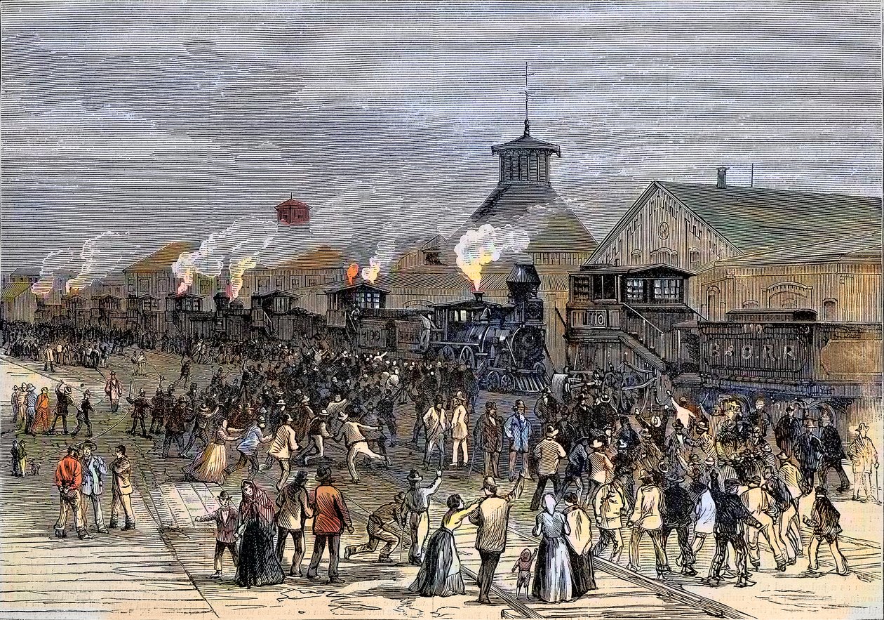Great Railroad Strike in 1877, Blockade of Engines at Martinsburg, West Virginia by Unknown artist