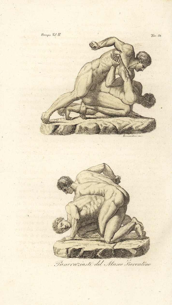 Greek Athletes Competing in the Martial Art of Pankration by Unknown artist