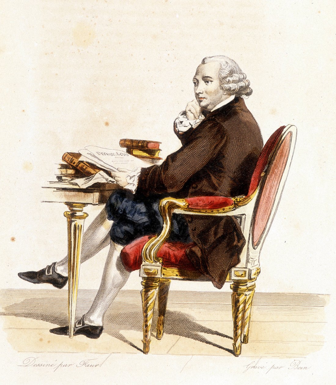 Guillaume Chretien by Lamoignon de Malesherbes (1721-1794). French politician. Engraving from 1838 by Unknown artist