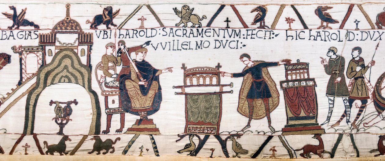 Harold Swears a Sacred Oath to William at Bayeux, Bayeux Tapestry by Unknown artist