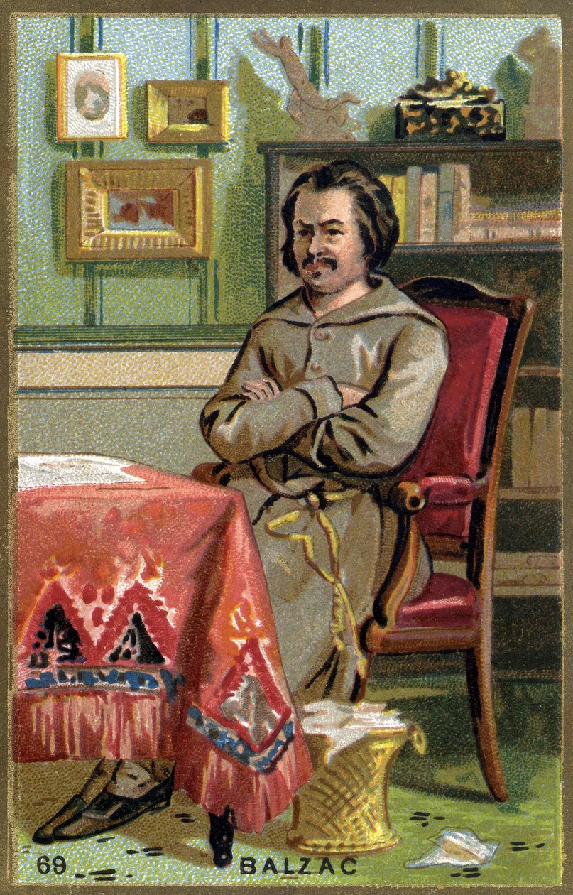 Honoré de Balzac in his office by Unknown artist