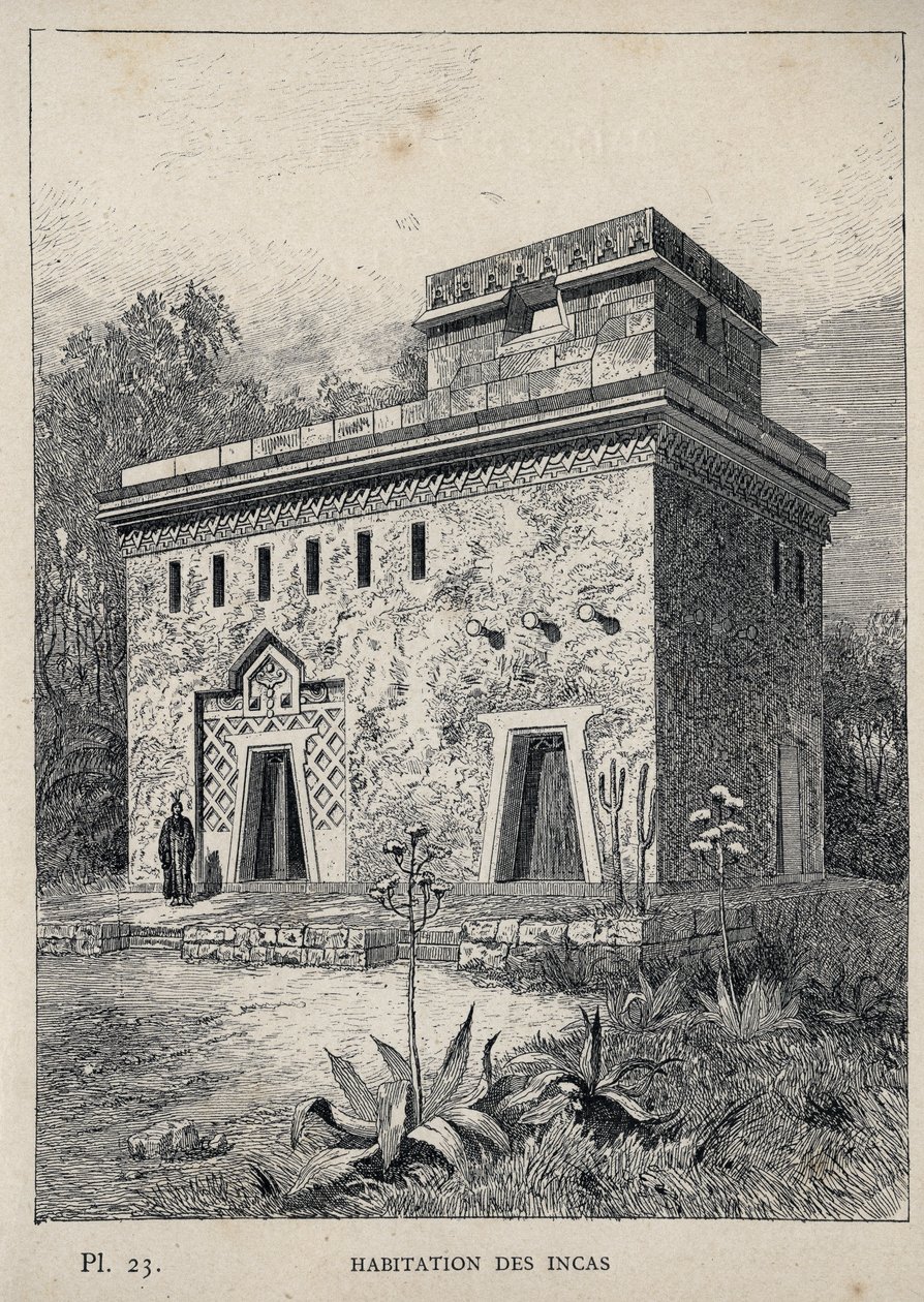 Housing of the Incas - engraving of 1889 in 